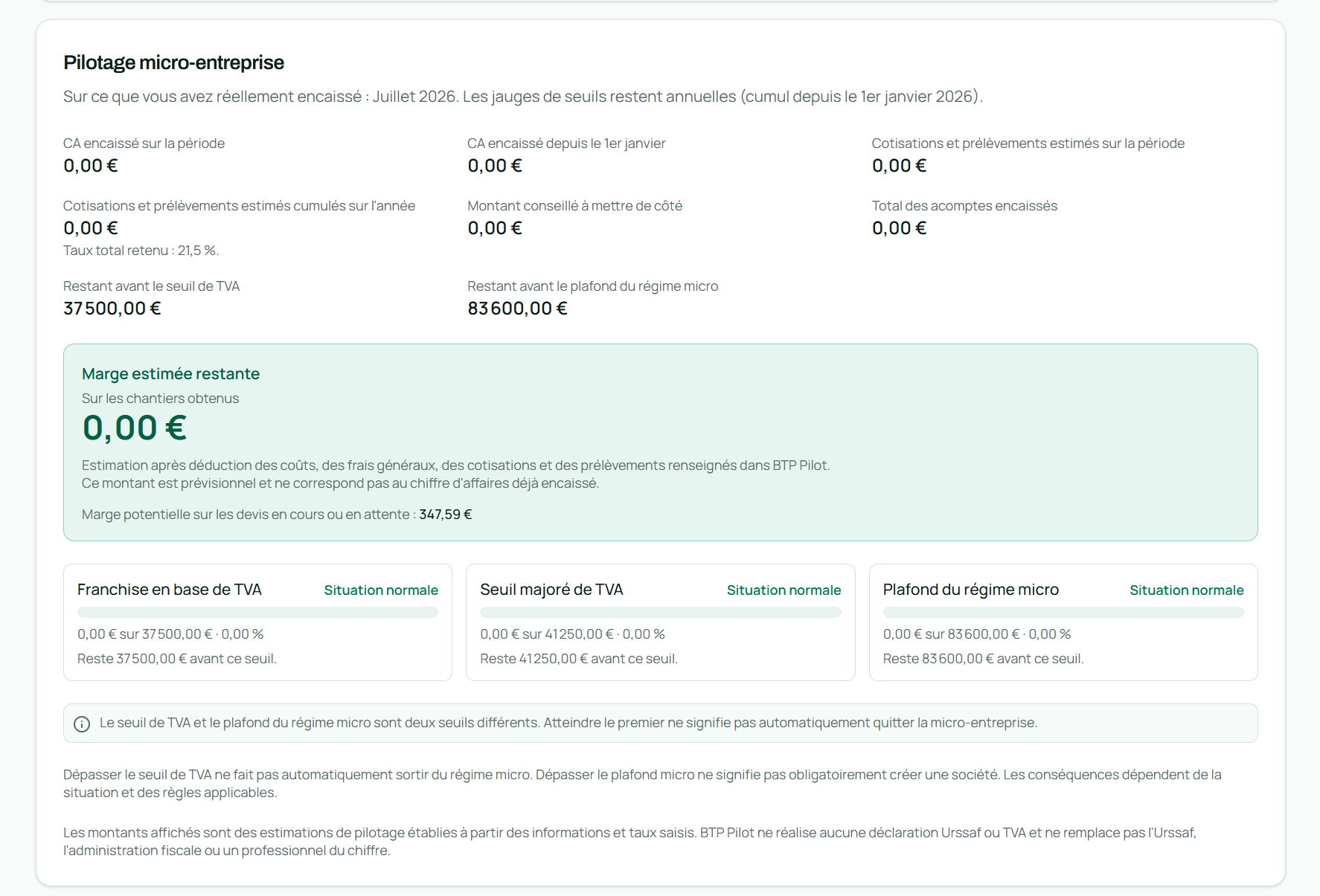 Pilotage micro-entreprise dans BTP Pilot